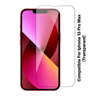 Tempered Glass for Apple iPhone 13 Pro Max | Transparent Full Screen Protector (Except Edges) with Easy Self-Installation Kit (Pack Of 2)